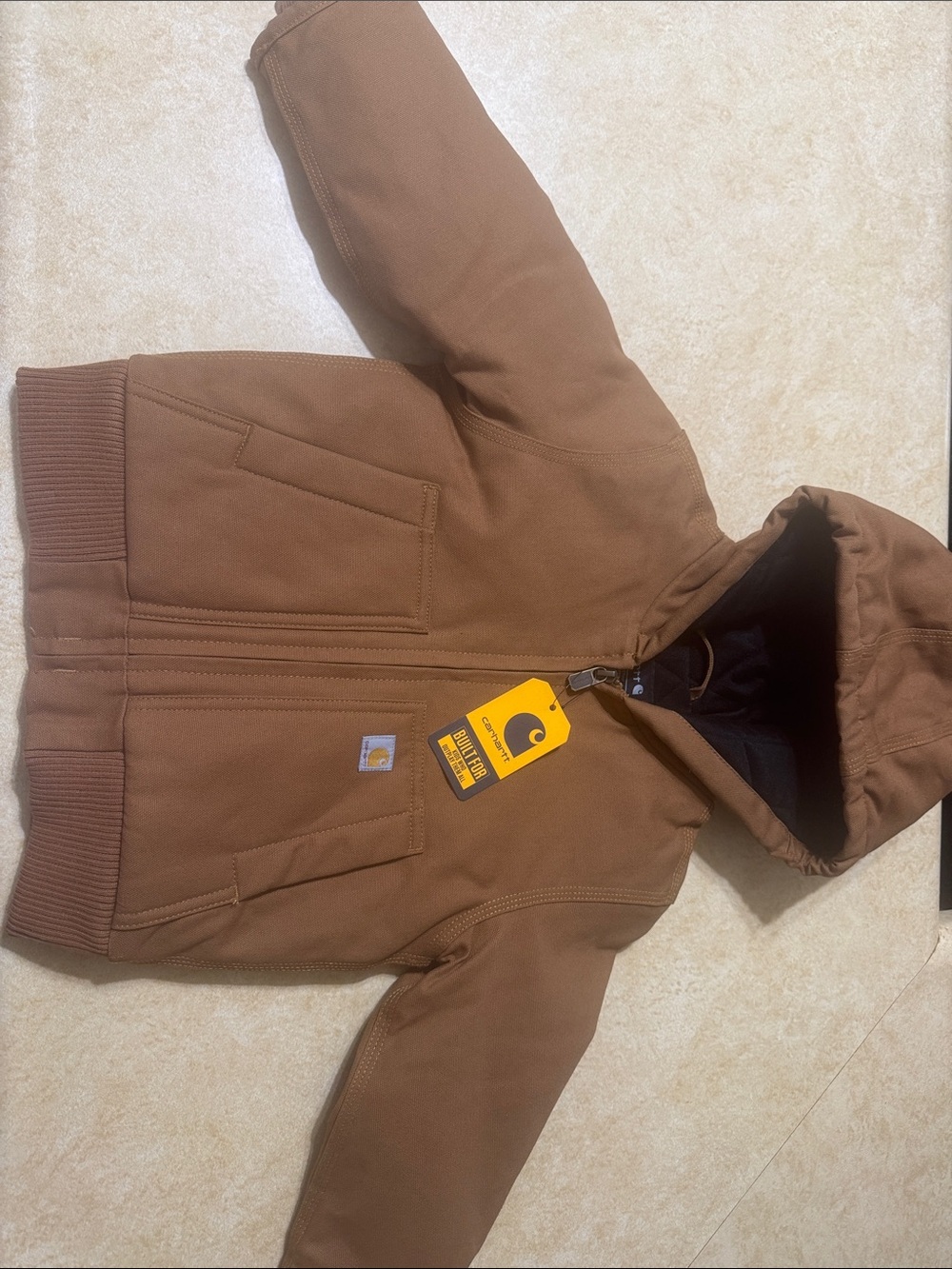 Carhartt Kids' Brown Hooded Puffer Jacket